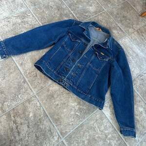 Vintage Rustler Denim Trucker Jacket Made in USA Blue Dark Wash